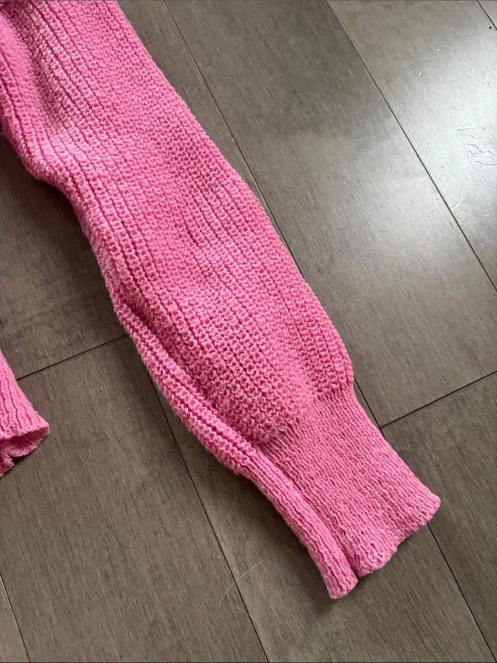 SHEIN Bubblegum Pink V-Neck Button-Up Knit Cardigan - Picture 5 of 7